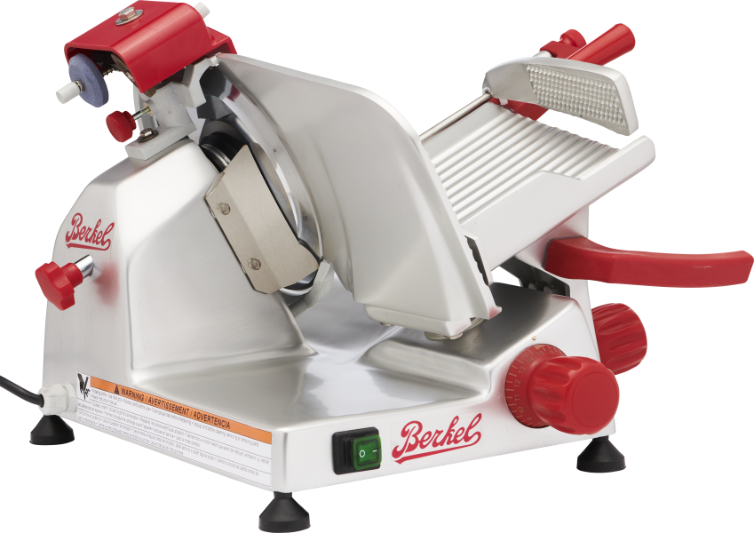 Bio Tek Meat Slicer, 1 Adjustable Slice Size Manual Slicer - 320W Operation, 0.25 Horsepower, Stainless Steel Deli Slicer, Built-in Sharpener, Fixed R